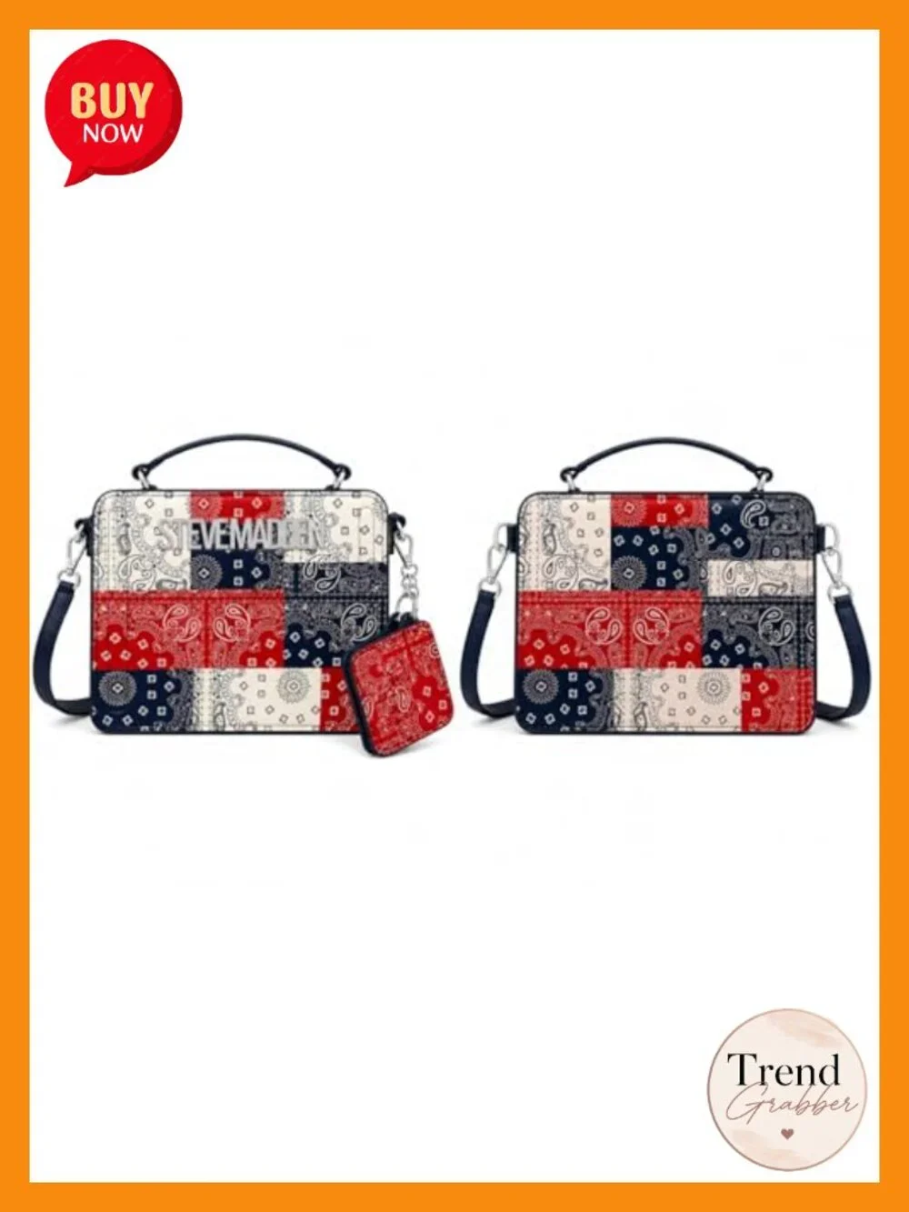 Faux Leather Satchel with Crossbody Strap and ID Holder